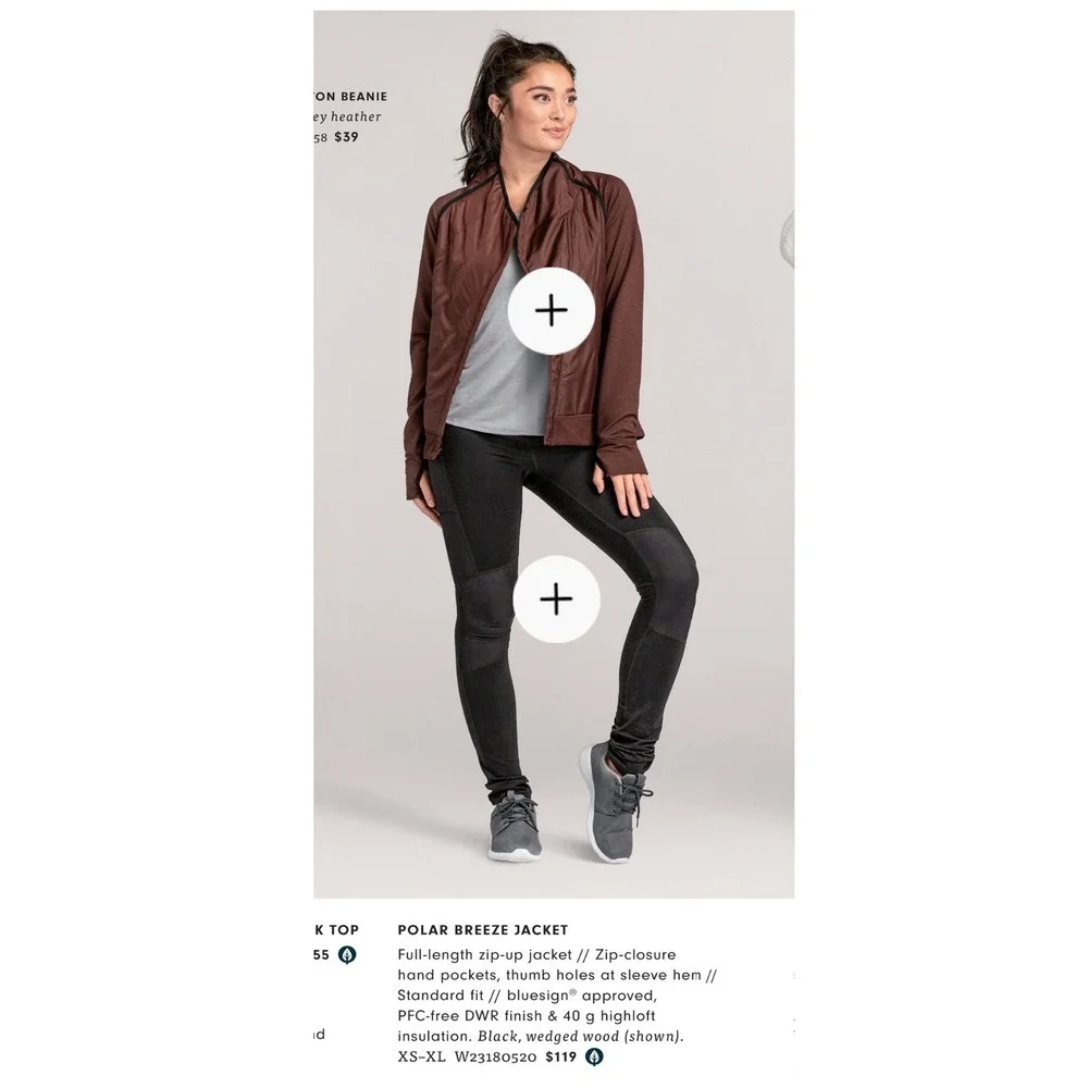 Prana Polar Breeze asymmetric zip jacket,‎ Small, Wedged Wood brown